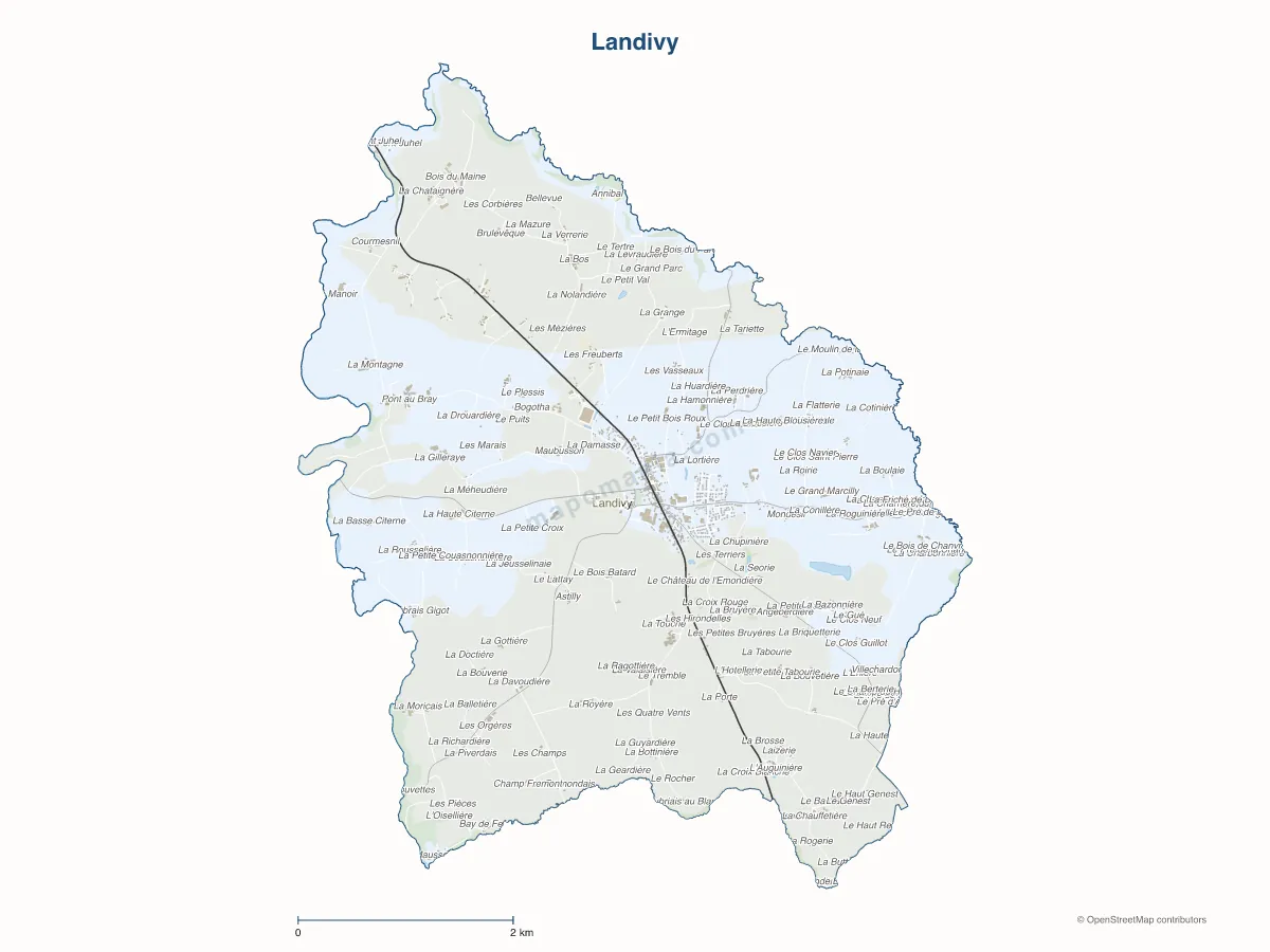 Carte de Landivy à personnaliser