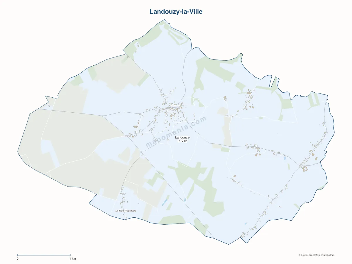 Carte de Landouzy-la-Ville à personnaliser