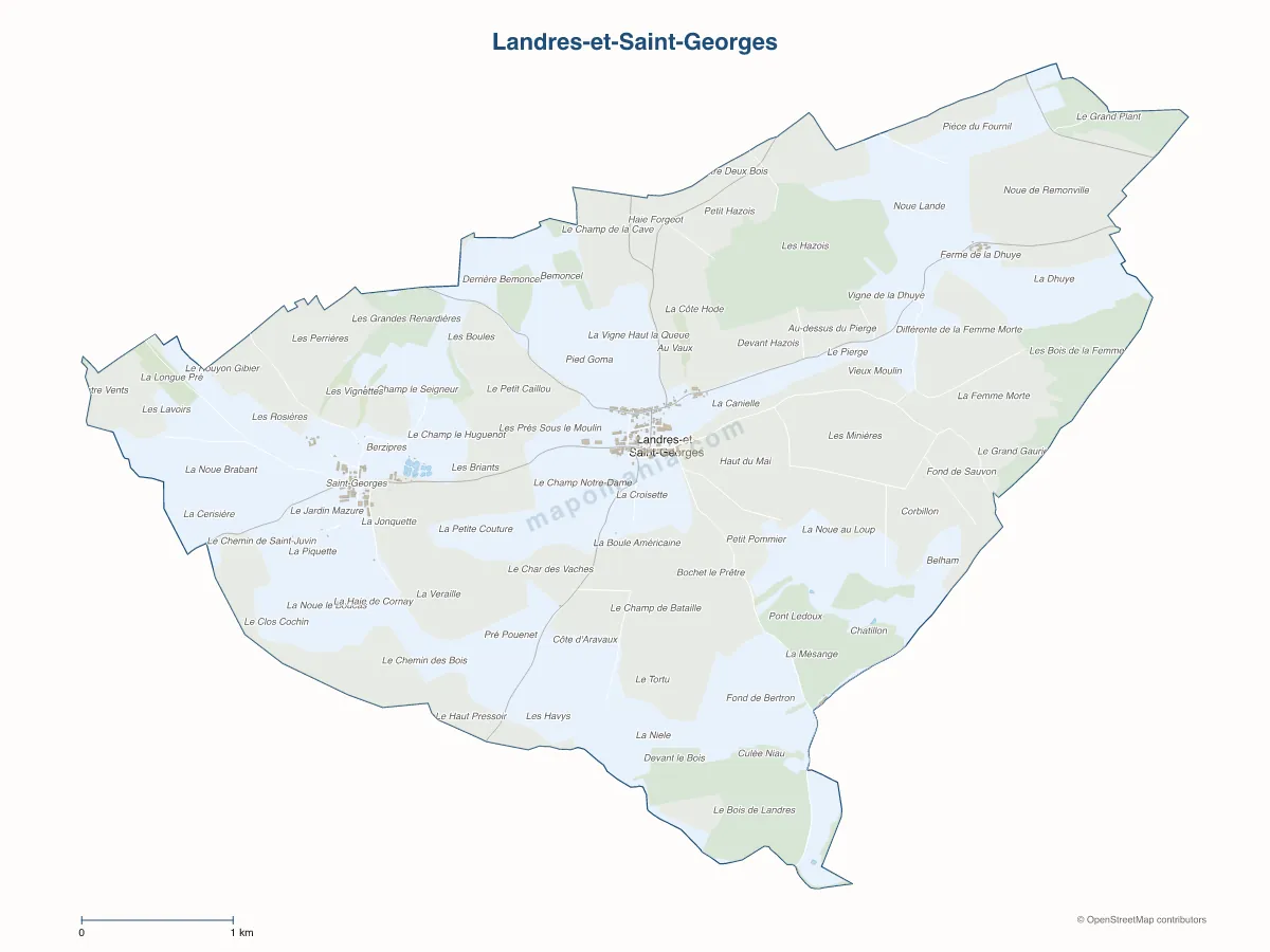 Carte de Landres-et-Saint-Georges à personnaliser