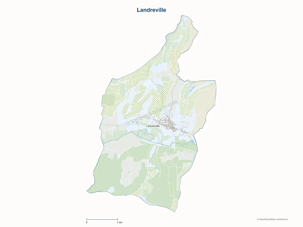 Carte de Landreville à personnaliser