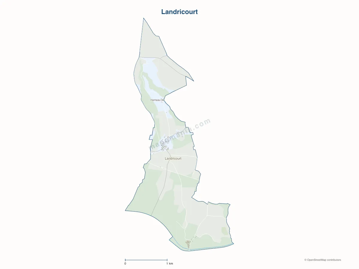 Carte de Landricourt à personnaliser