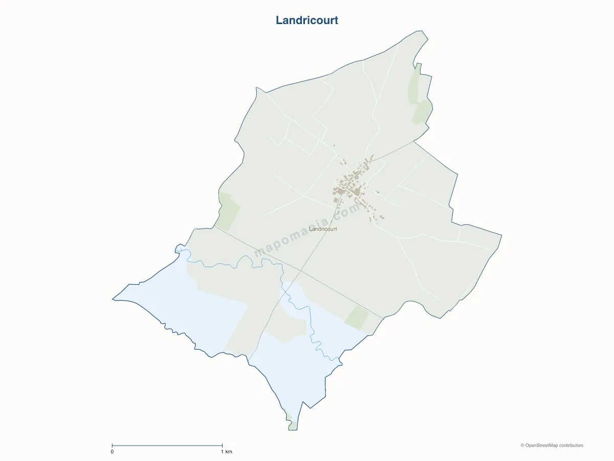 Carte de Landricourt à personnaliser