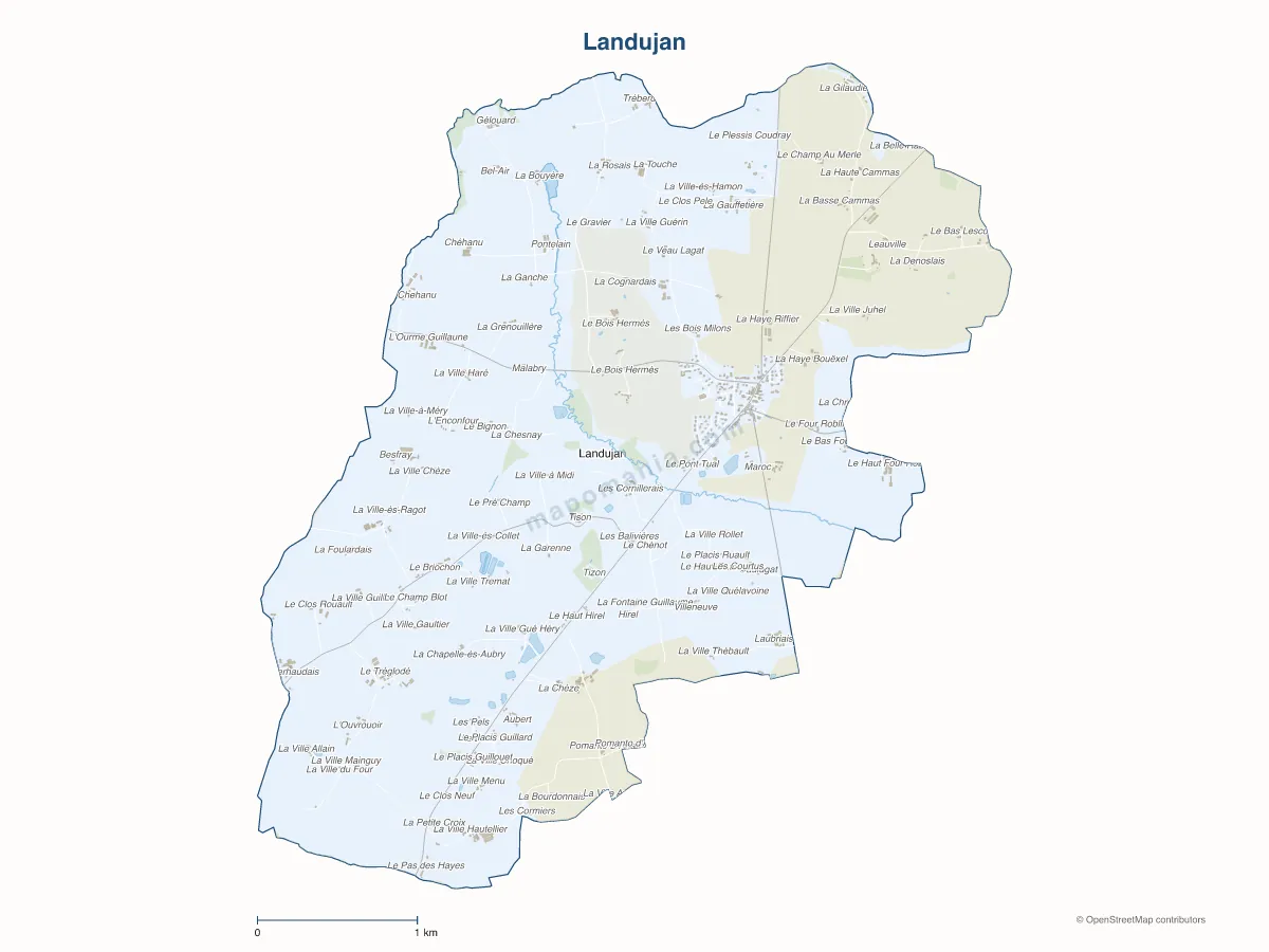 Carte de Landujan à personnaliser