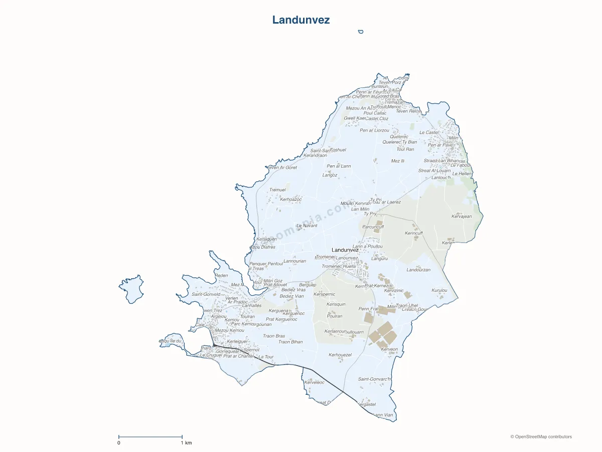 Carte de Landunvez à personnaliser