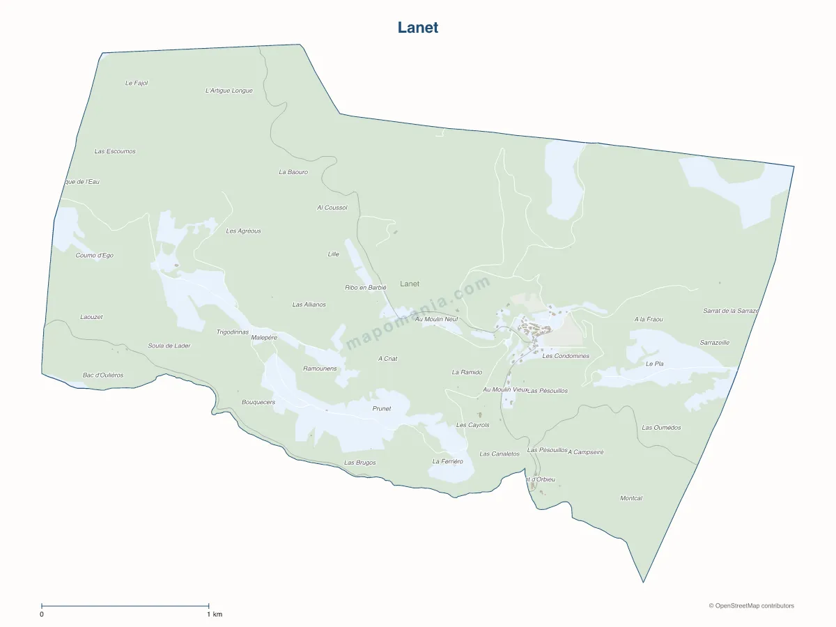 Carte de Lanet à personnaliser