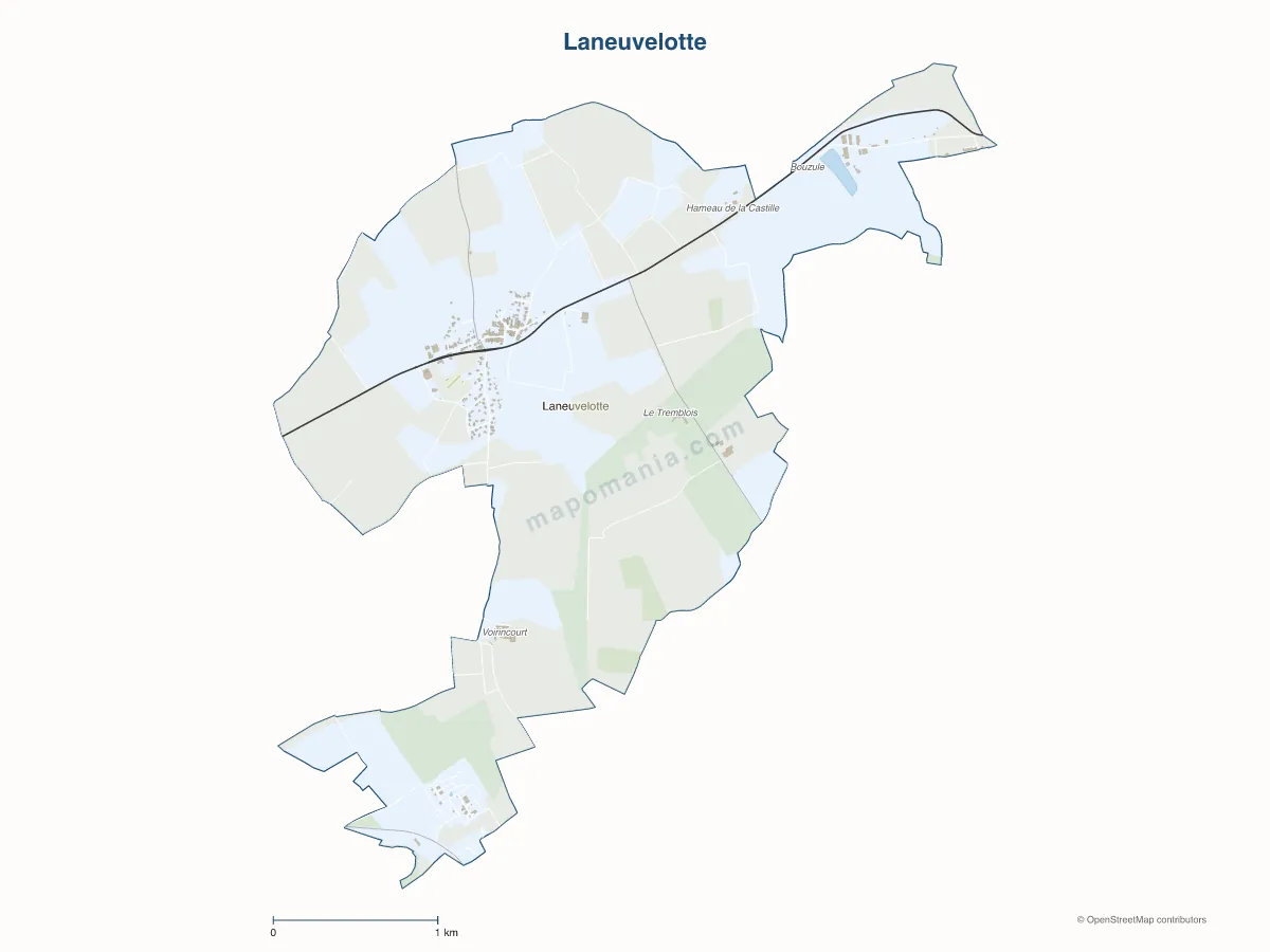 Carte de Laneuvelotte à personnaliser
