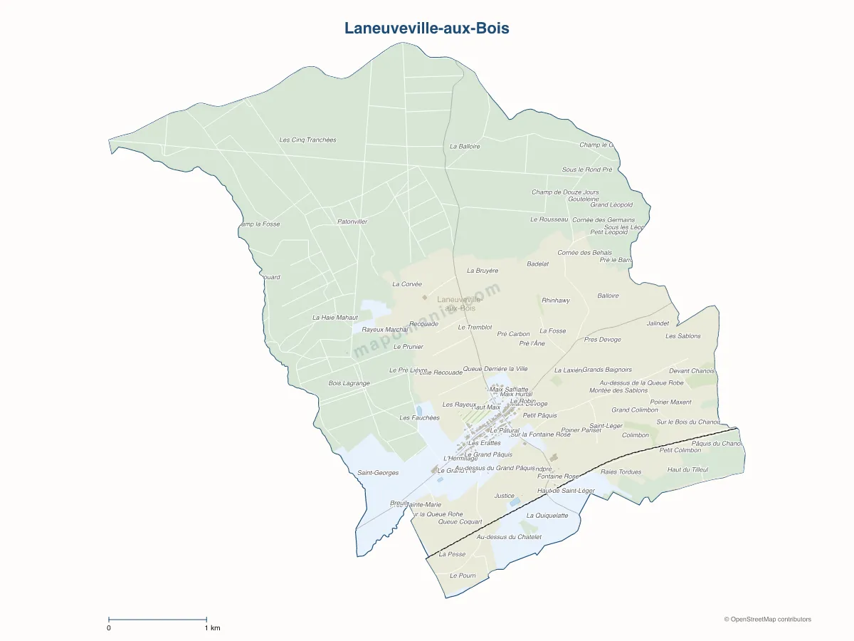 Carte de Laneuveville-aux-Bois à personnaliser