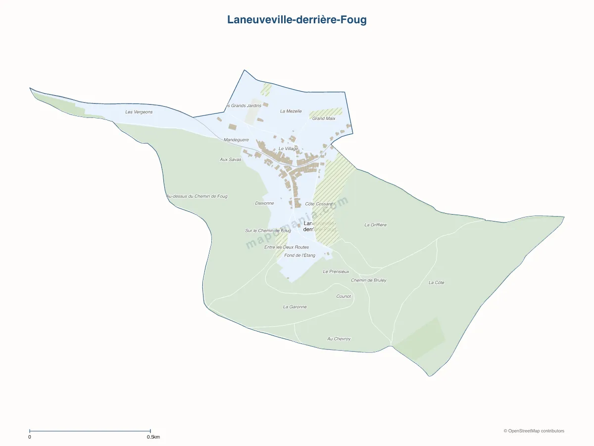 Carte de Laneuveville-derrière-Foug à personnaliser