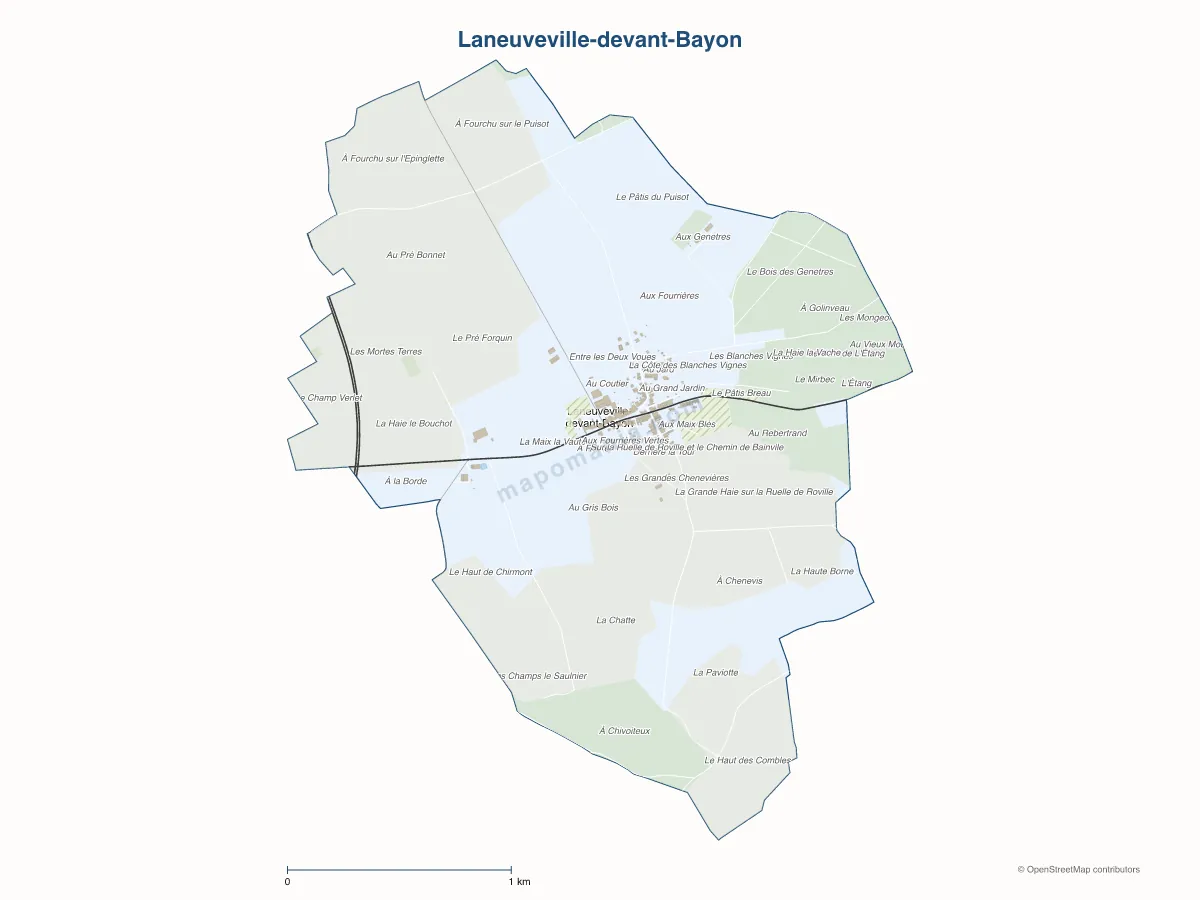 Carte de Laneuveville-devant-Bayon à personnaliser