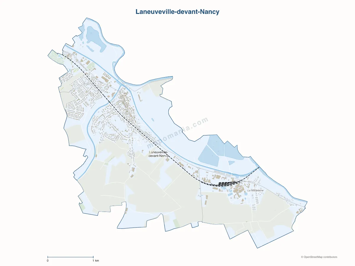 Carte de Laneuveville-devant-Nancy à personnaliser