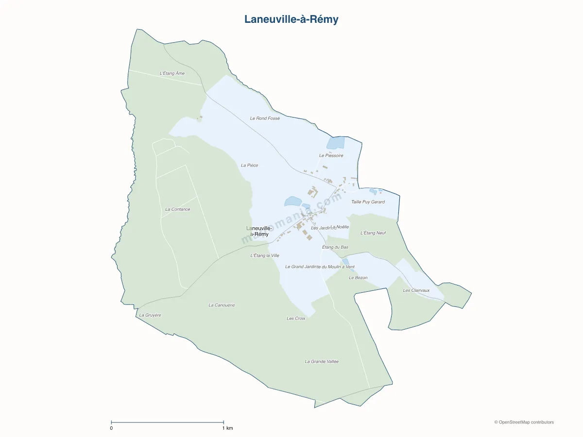 Carte de Laneuville-à-Rémy à personnaliser