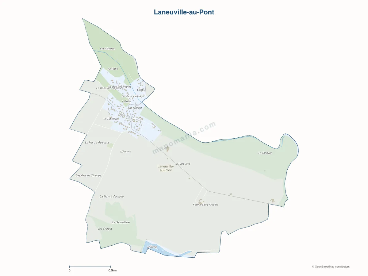 Carte de Laneuville-au-Pont à personnaliser
