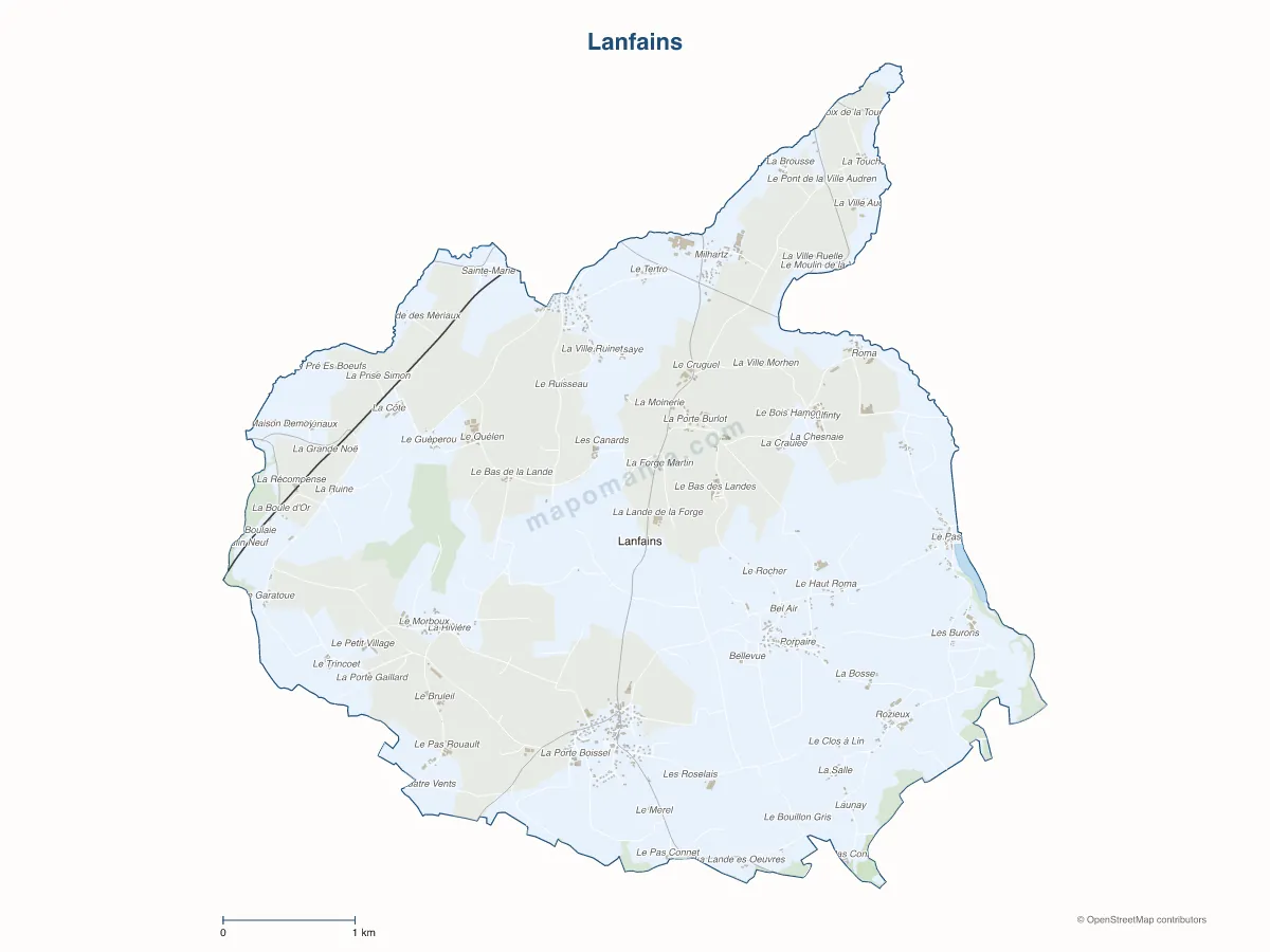 Carte de Lanfains à personnaliser