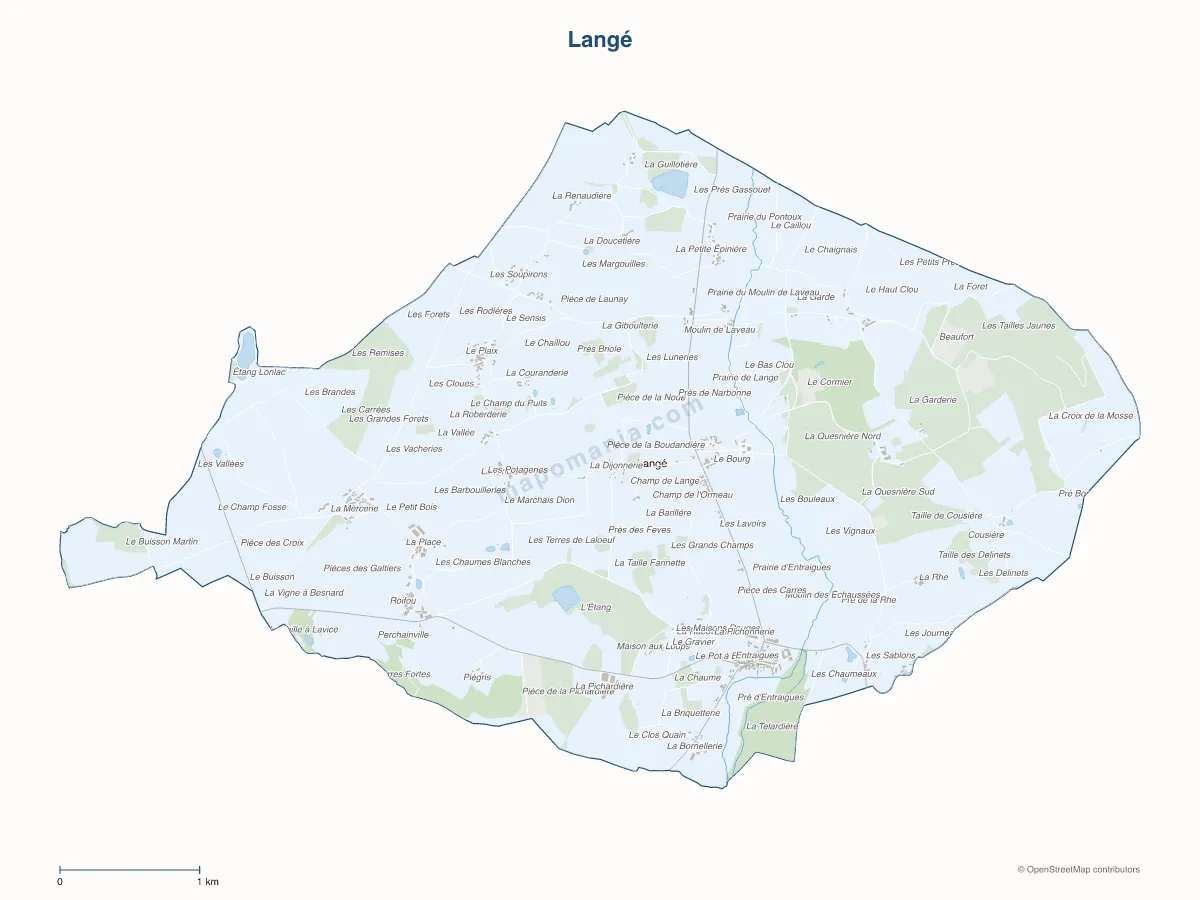 Carte de Langé à personnaliser