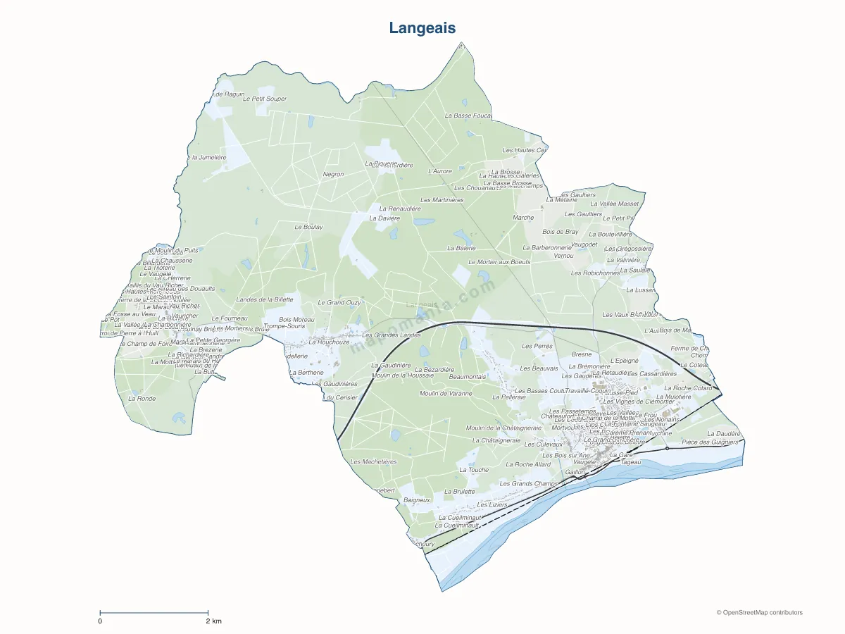 Carte de Langeais à personnaliser