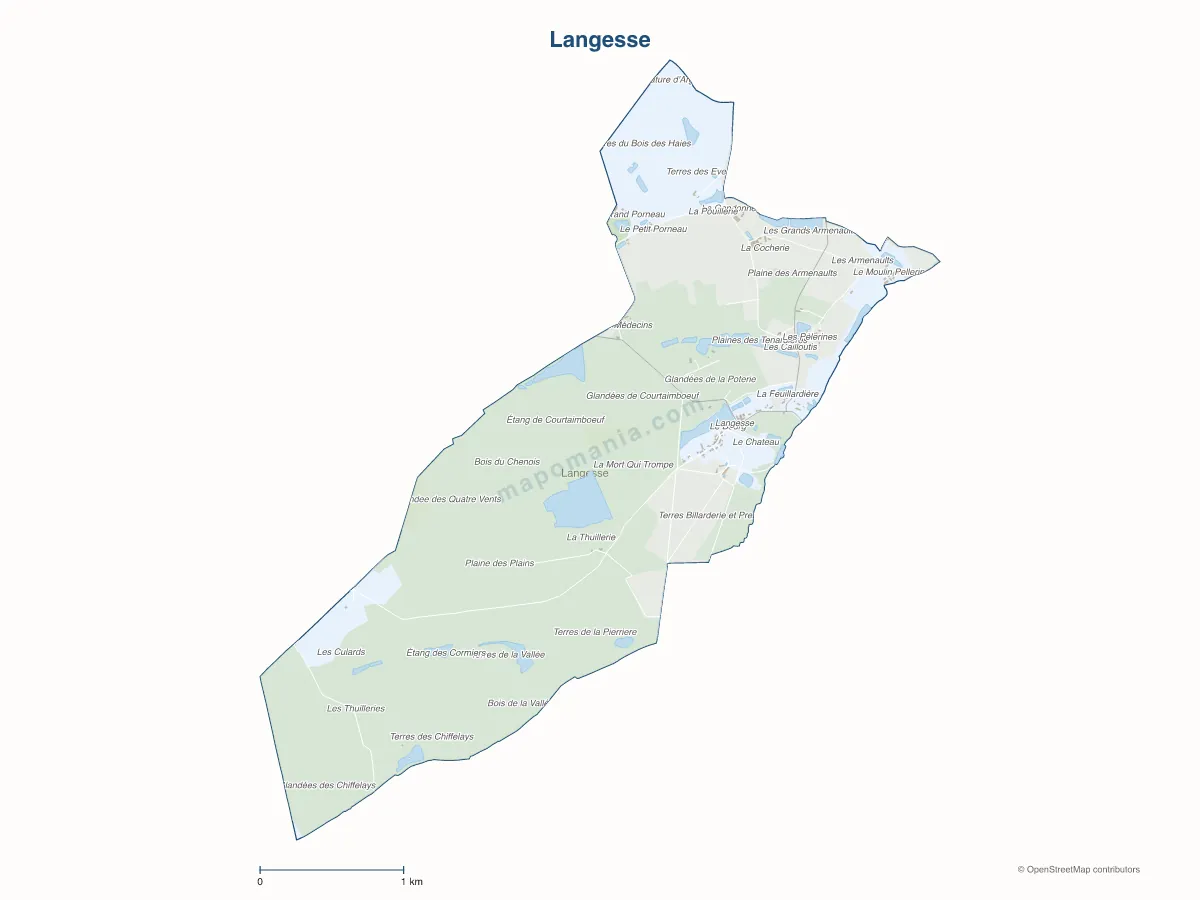 Carte de Langesse à personnaliser