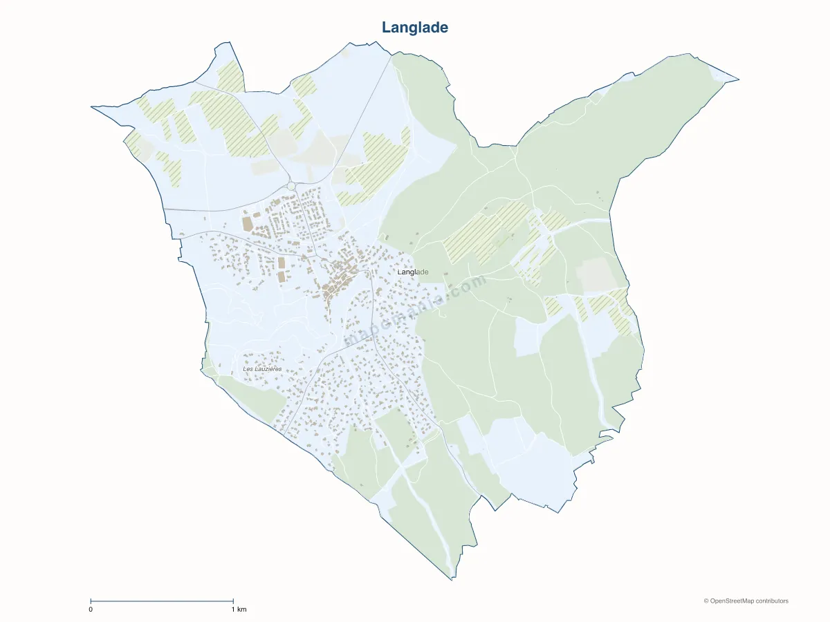 Carte de Langlade à personnaliser