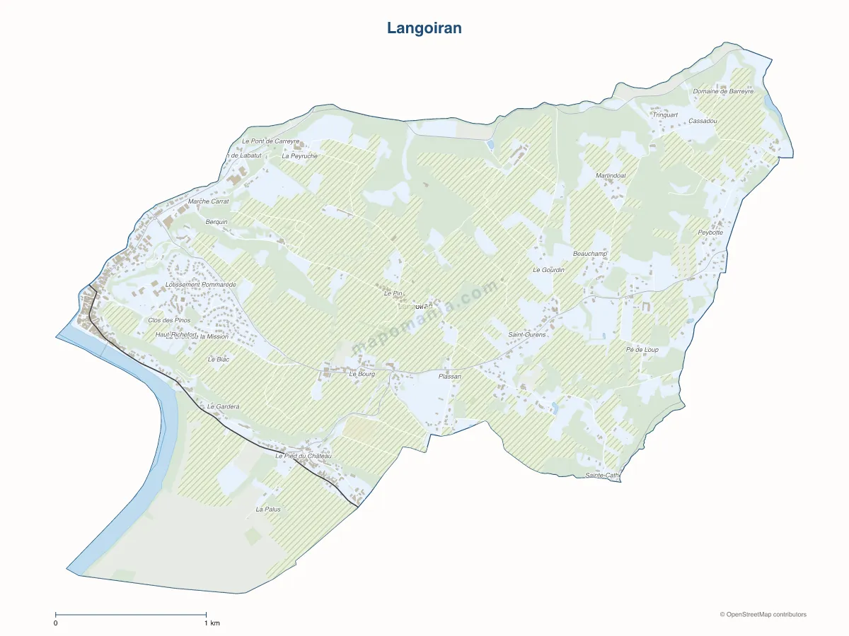 Carte de Langoiran à personnaliser