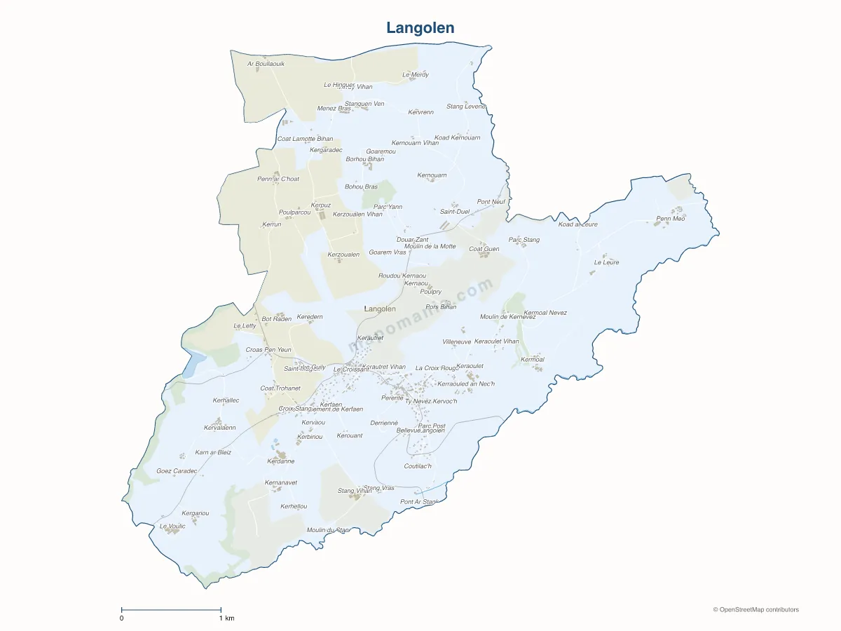 Carte de Langolen à personnaliser