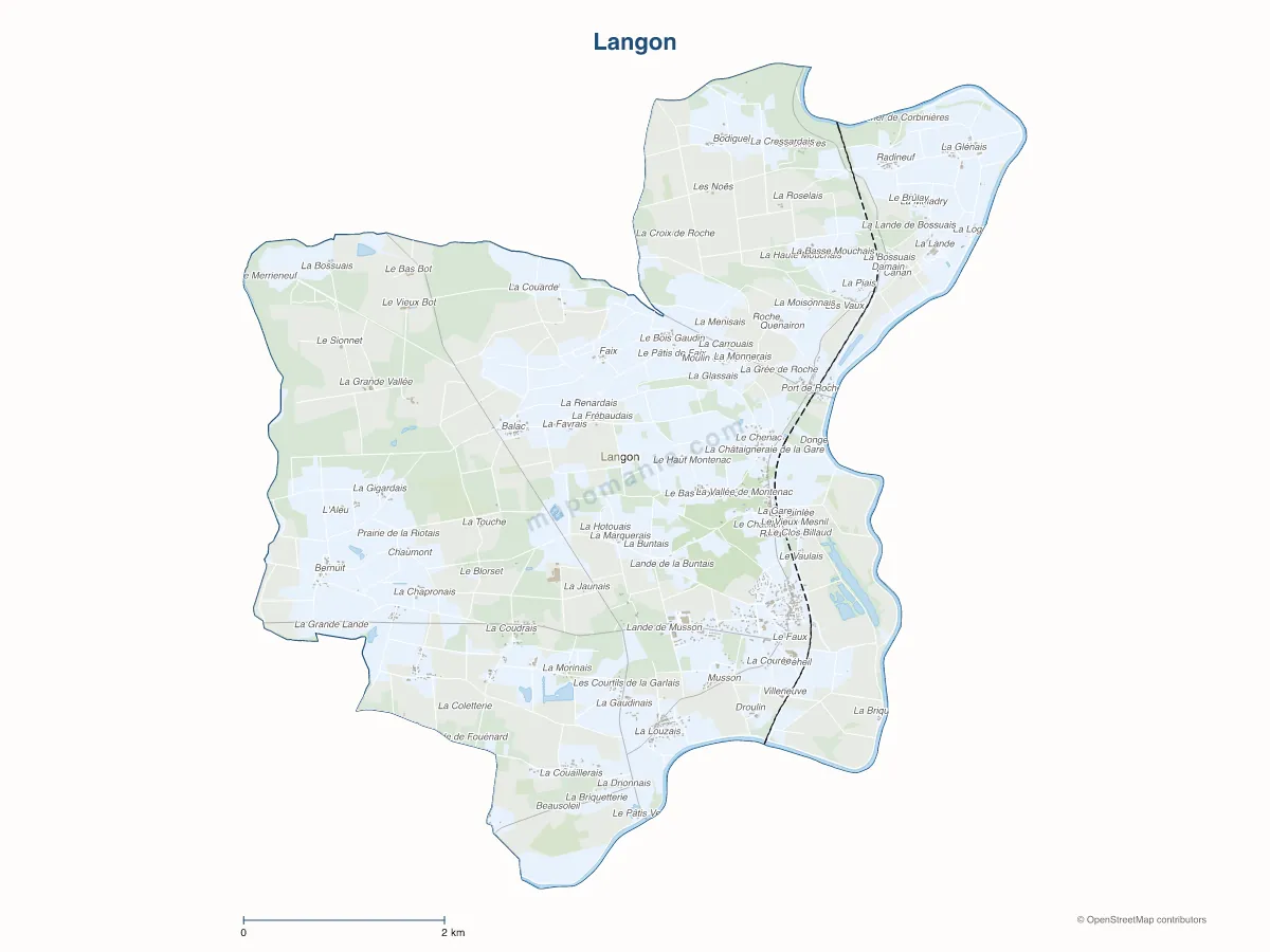 Carte de Langon à personnaliser