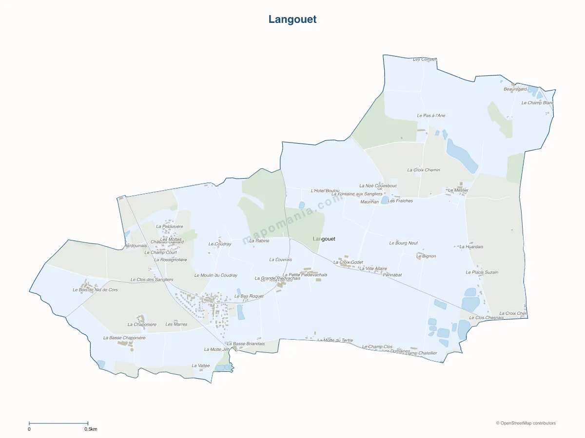 Carte de Langouet à personnaliser