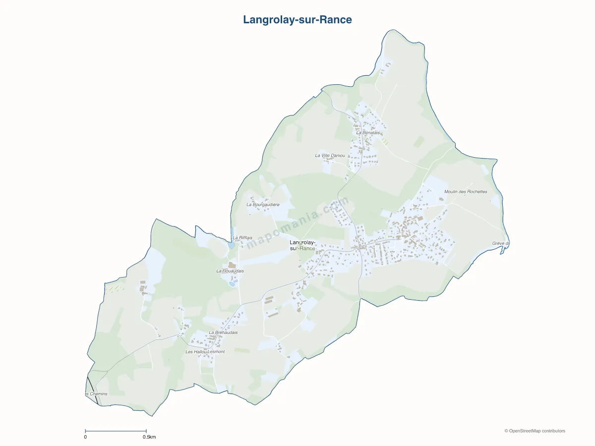 Carte de Langrolay-sur-Rance à personnaliser