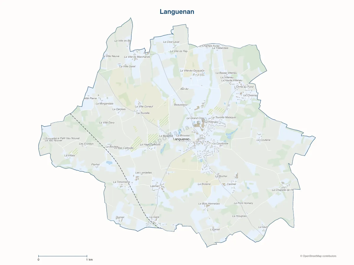 Carte de Languenan à personnaliser