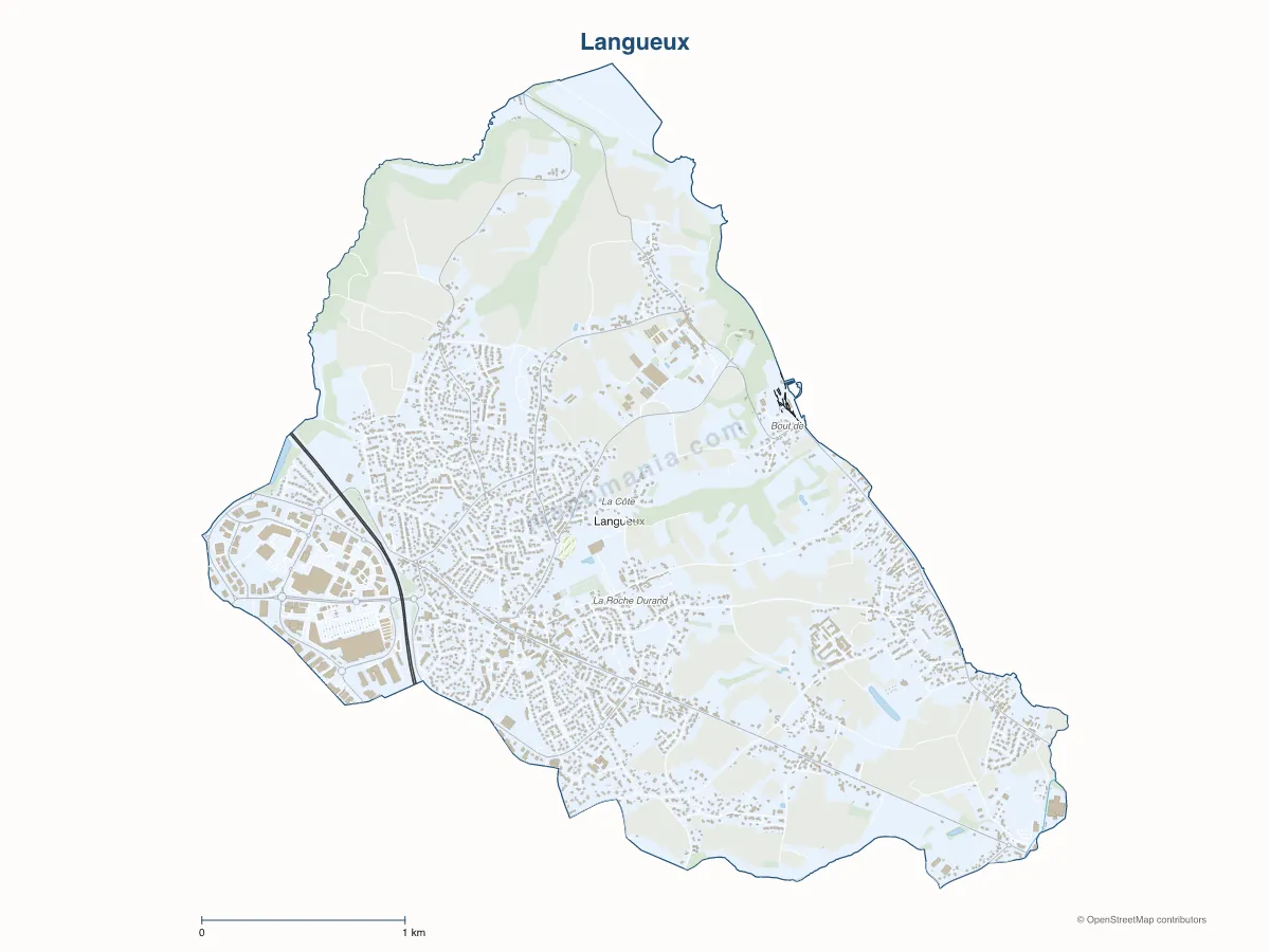 Carte de Langueux à personnaliser