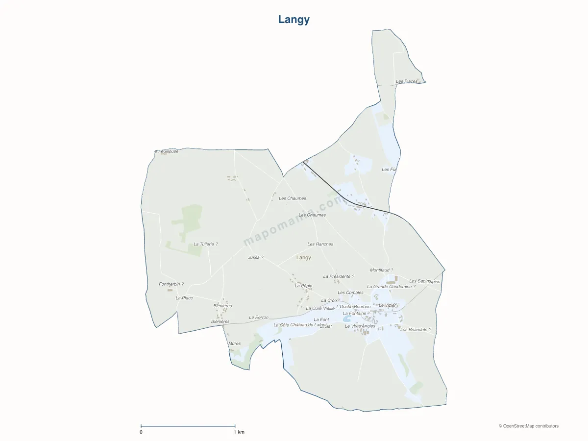 Carte de Langy à personnaliser
