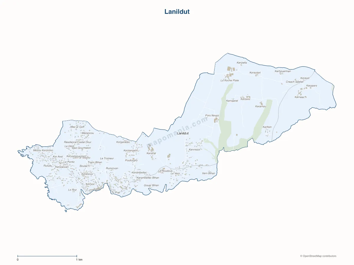 Carte de Lanildut à personnaliser