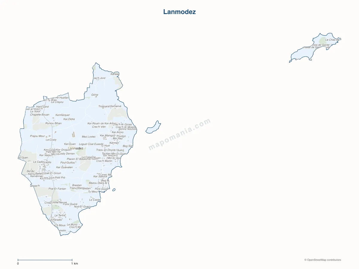 Carte de Lanmodez à personnaliser