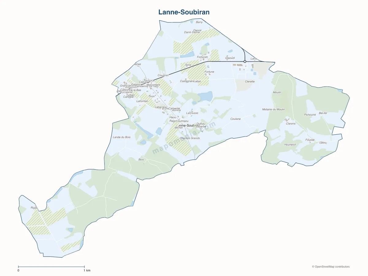 Carte de Lanne-Soubiran à personnaliser