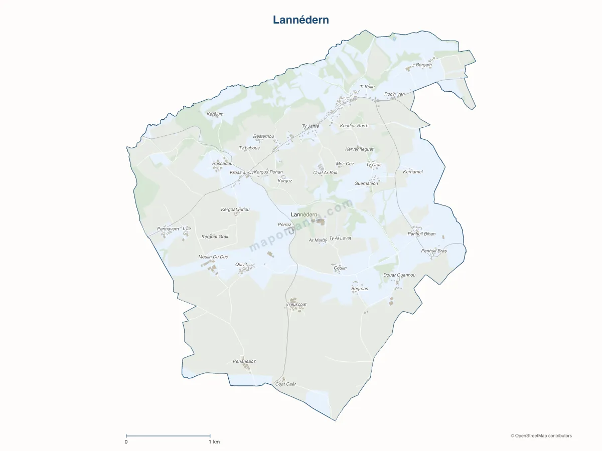 Carte de Lannédern à personnaliser