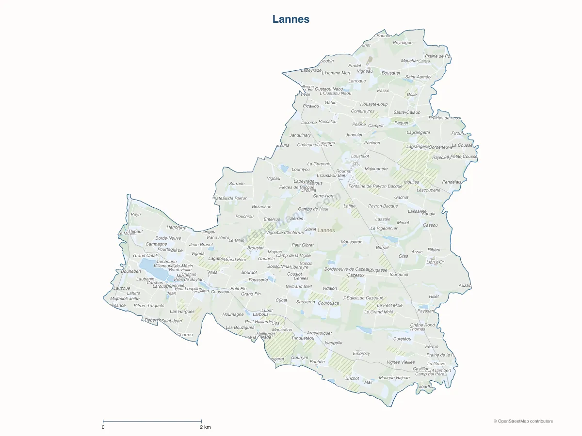 Carte de Lannes à personnaliser
