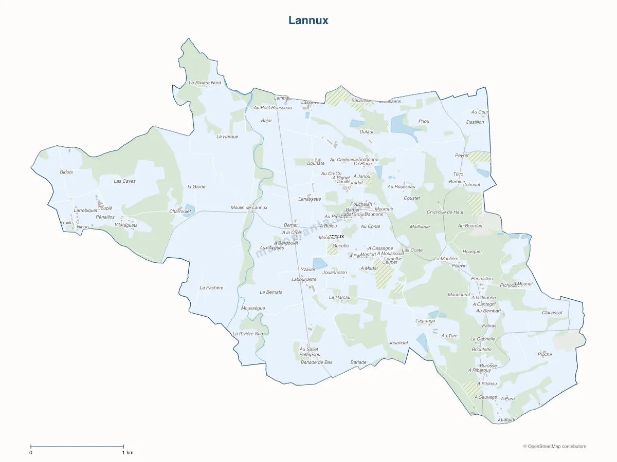 Carte de Lannux à personnaliser