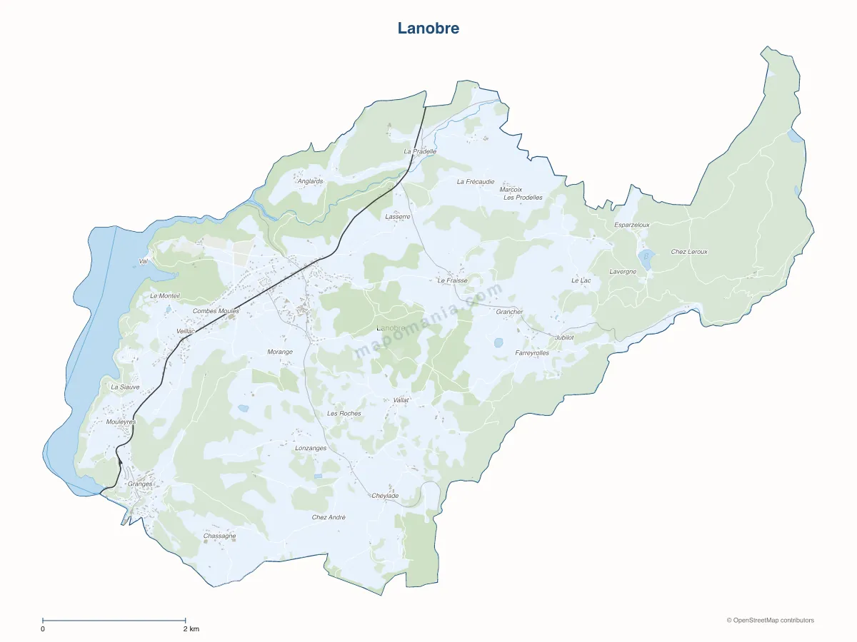 Carte de Lanobre à personnaliser
