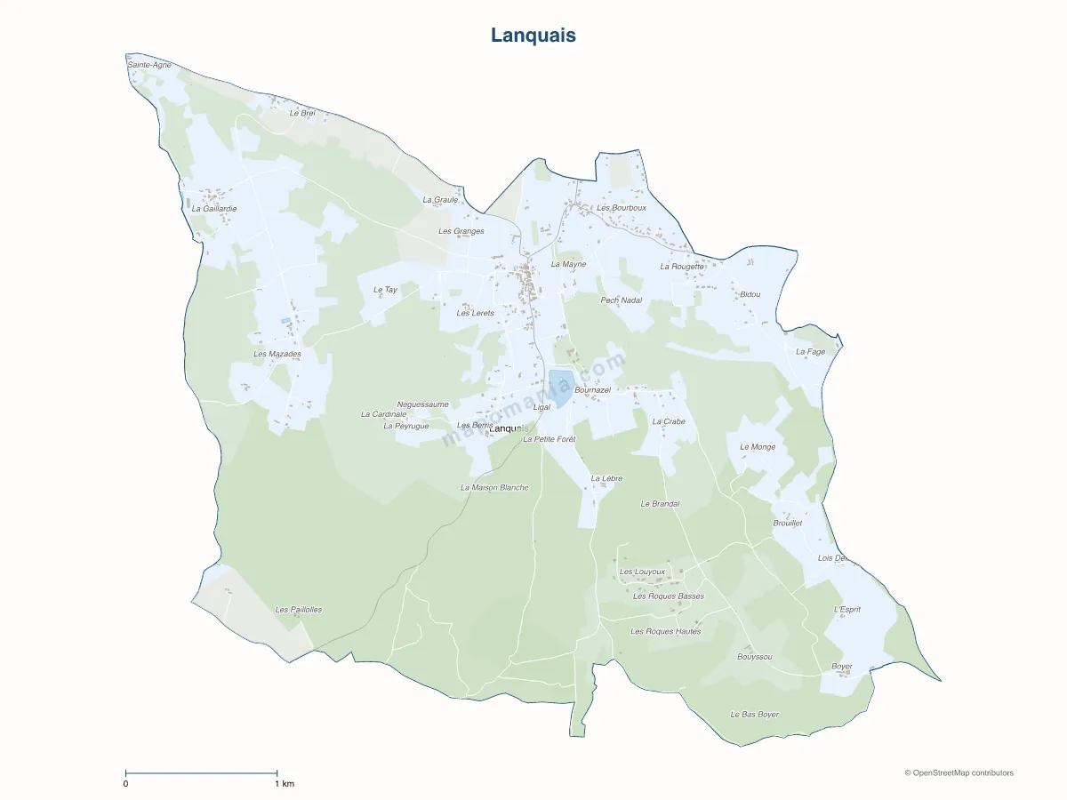 Carte de Lanquais à personnaliser