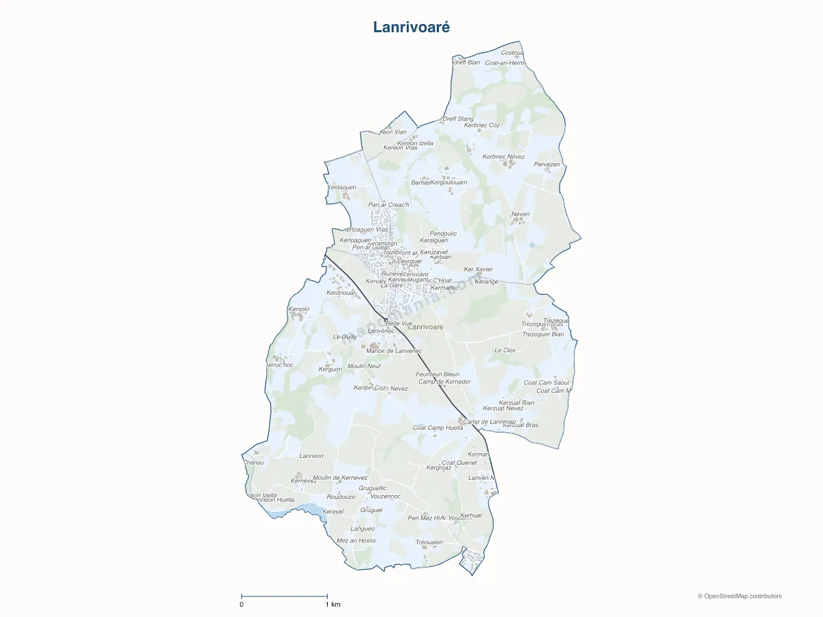 Carte de Lanrivoaré à personnaliser