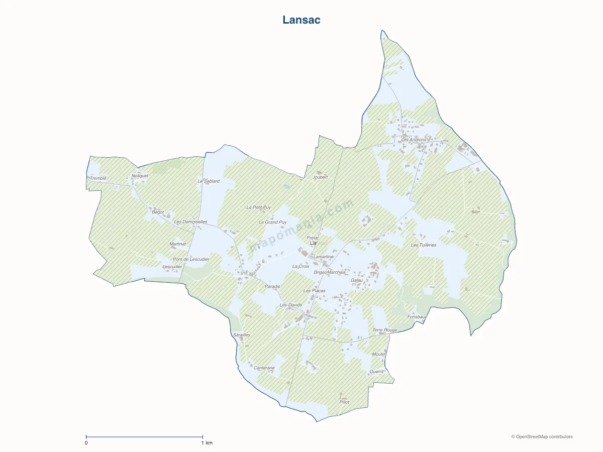 Carte de Lansac à personnaliser