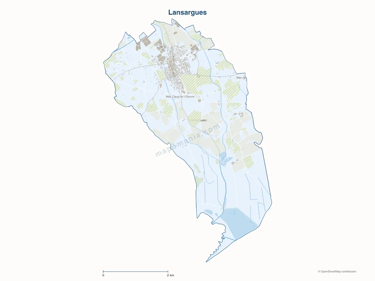 Carte de Lansargues à personnaliser