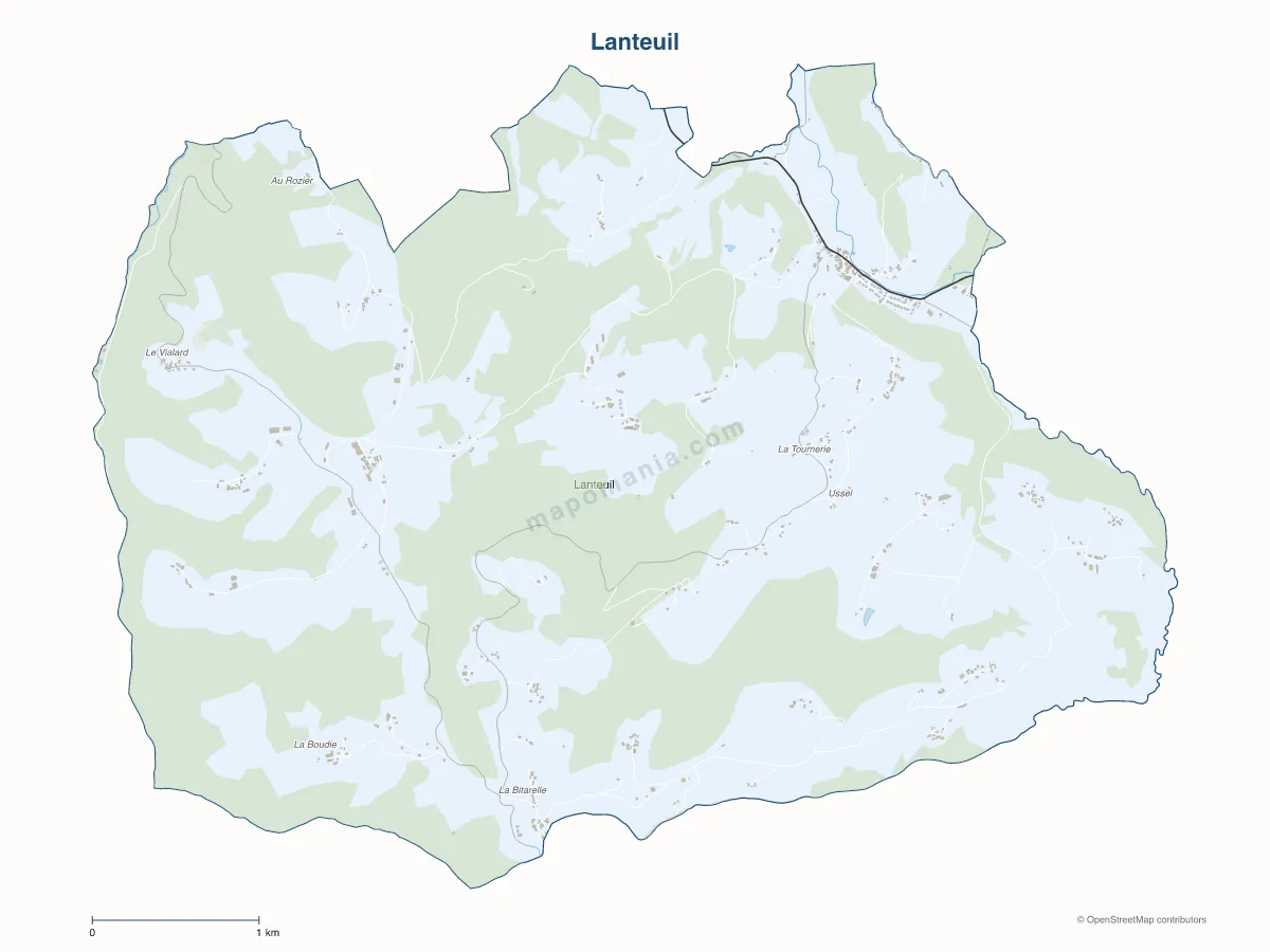 Carte de Lanteuil à personnaliser