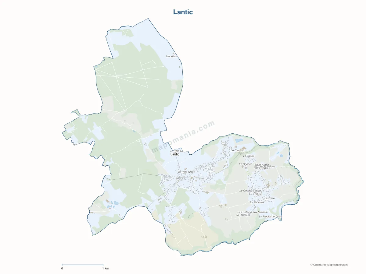 Carte de Lantic à personnaliser