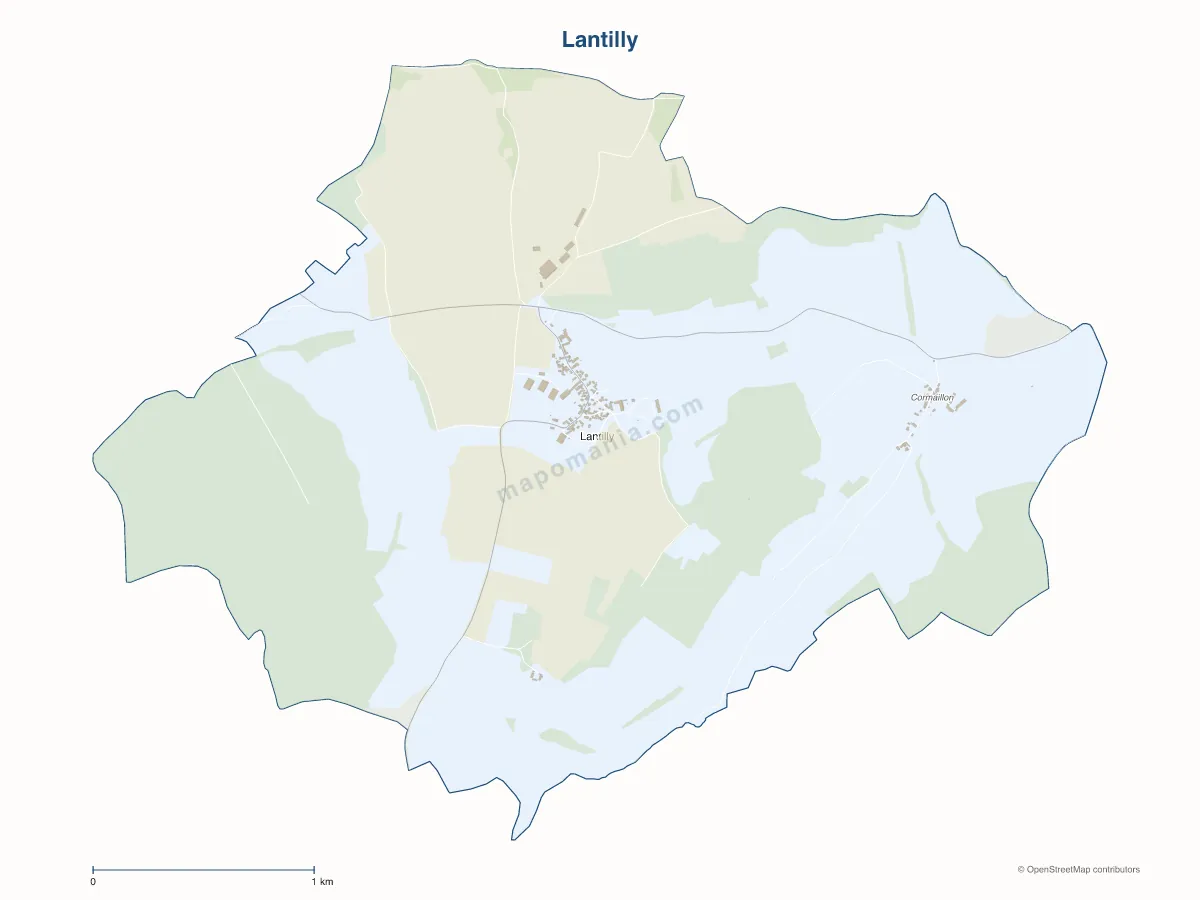Carte de Lantilly à personnaliser