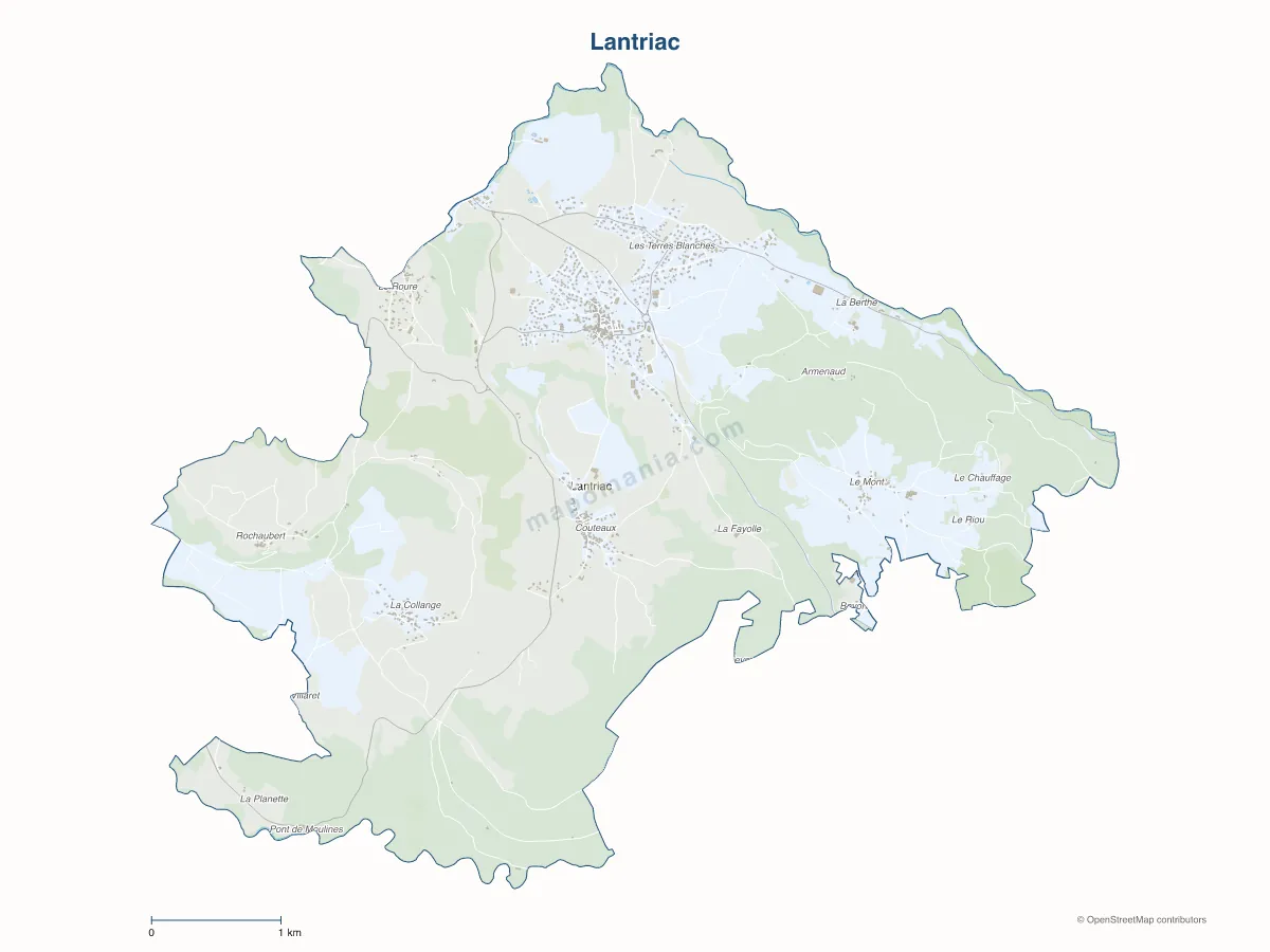 Carte de Lantriac à personnaliser