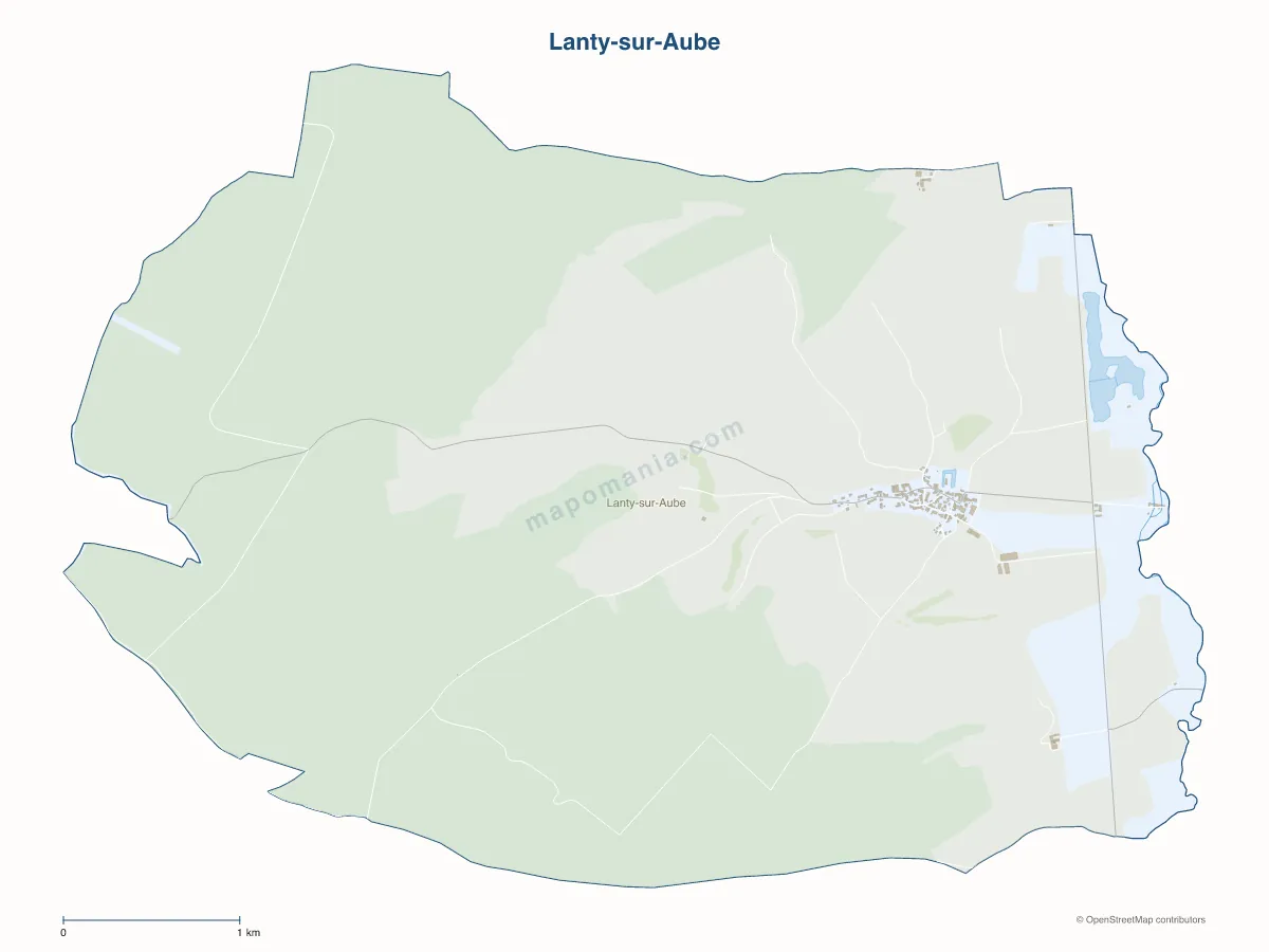 Carte de Lanty-sur-Aube à personnaliser