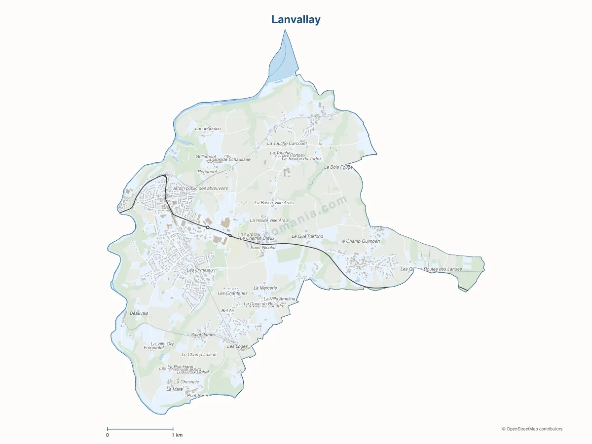 Carte de Lanvallay à personnaliser