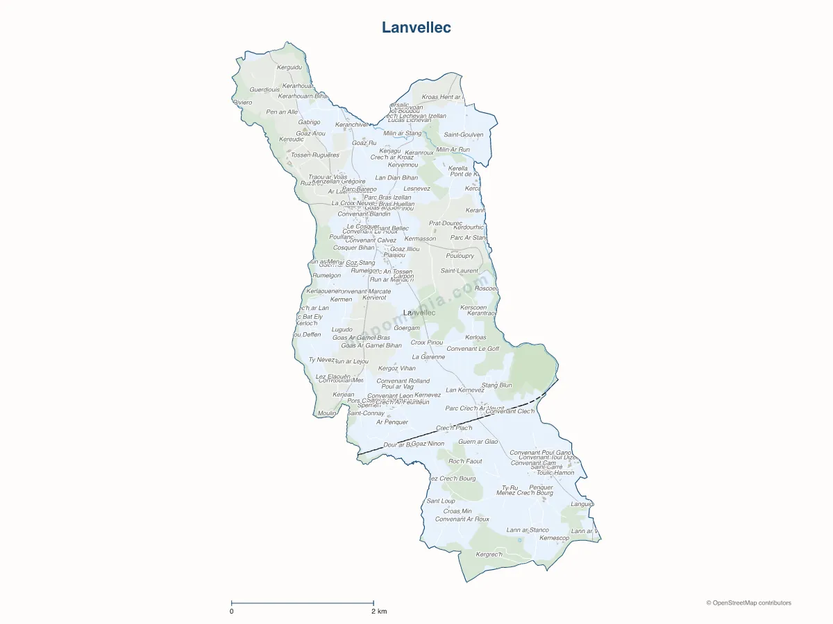 Carte de Lanvellec à personnaliser