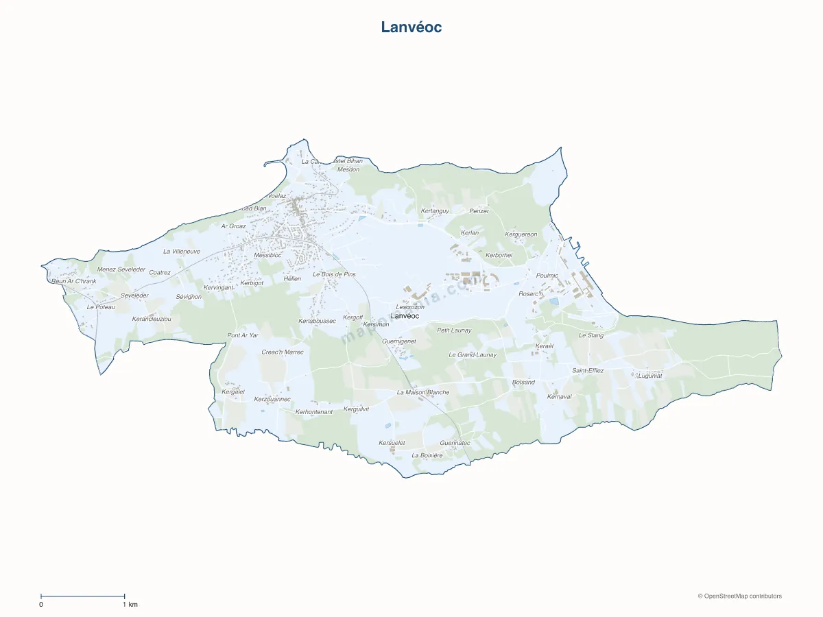 Carte de Lanvéoc à personnaliser