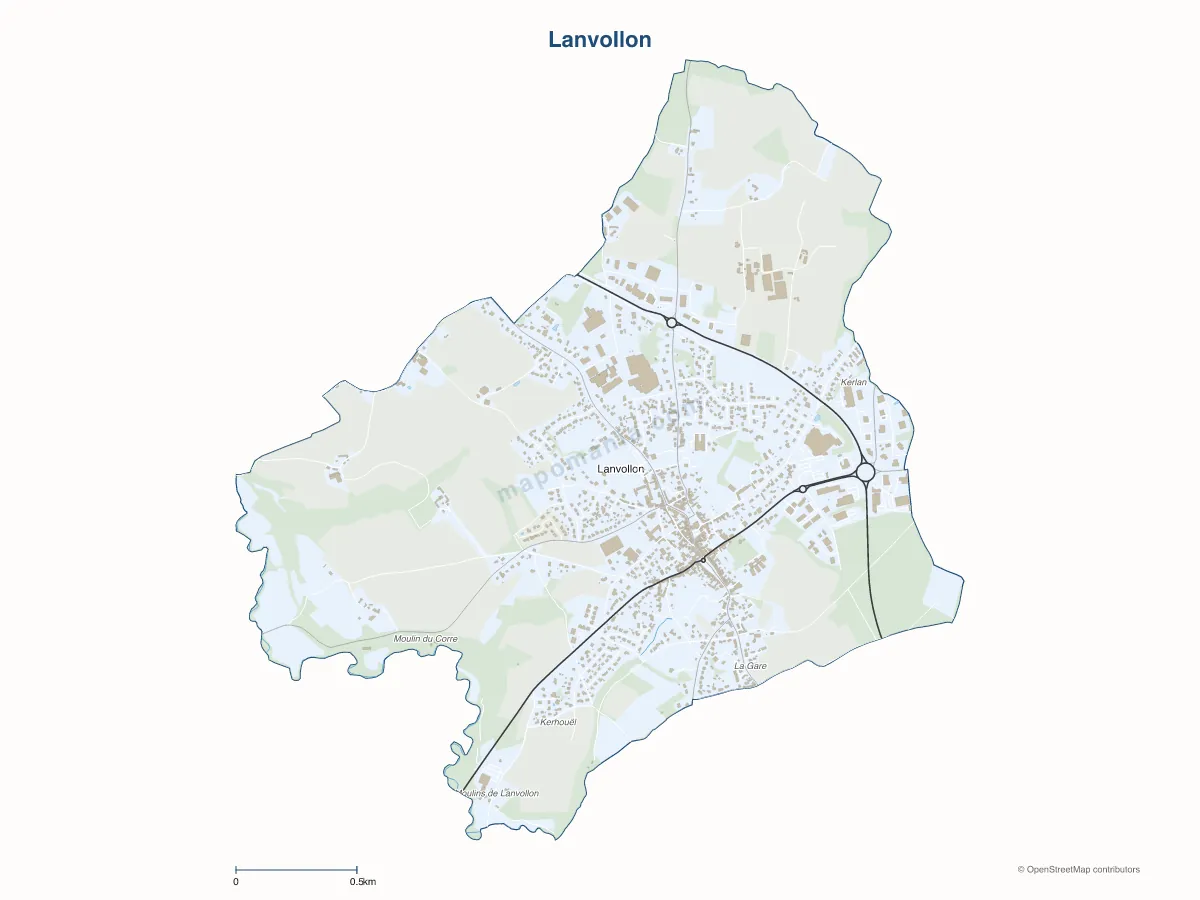 Carte de Lanvollon à personnaliser