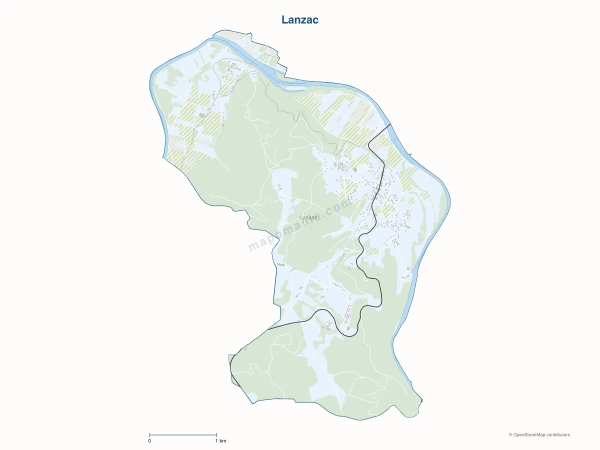 Carte de Lanzac à personnaliser